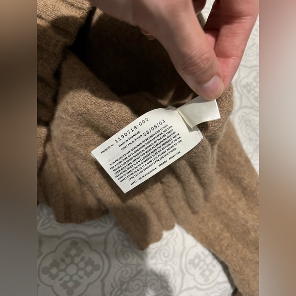 Arket Womens Jumper 100% Wool Brown Crewneck Pullover Chunky Ribbed Knit Sz L - Picture 10 of 11